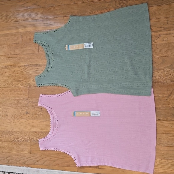 THEREABOUTS BRAND GIRLS PINK AND GREEN SUMMER TANK TOPS BUNDLE SIZE XL 16 - Picture 1 of 9